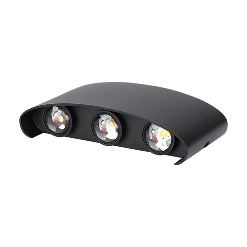 5W LED Wandleuchte, IP65 - Schwarz, 630lm, warmweiß, Up/Down Light, Außen/Innen