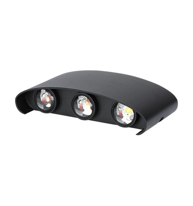 5W LED Wandleuchte, IP65 - Schwarz, 630lm, warmweiß, Up/Down Light, Außen/Innen