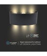 5W LED Wandleuchte, IP65 - Schwarz, 630lm, warmweiß, Up/Down Light, Außen/Innen