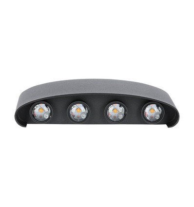 7W LED Wandleuchte, schwarz - IP65, 3000K, doppelter Lichtstrahl, Außen