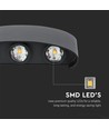 7W LED Wandleuchte, schwarz - IP65, 3000K, doppelter Lichtstrahl, Außen