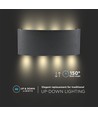 7W LED Wandleuchte, schwarz - IP65, 3000K, doppelter Lichtstrahl, Außen