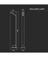 6W Gartenlampe, 80cm, IP65 - Grau, 810lm, 4000K, Außen Pollerleuchte