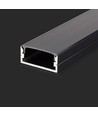 2m schwarzes Aluprofil Montage-Set - 23,5x10mm, inkl. schwarzer Abdeckung