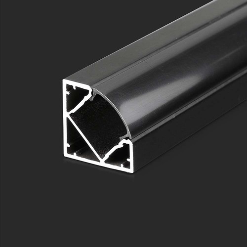2m Eck-Aluminiumprofil für LED-Streifen - Schwarz, inkl. schwarzer Abdeckung, 19x19mm