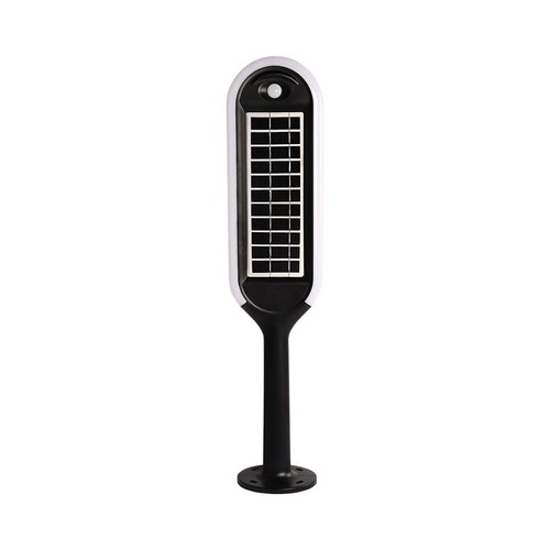 5W LED Gartenlampe mit Solar und Sensor - IP65, 70cm Höhe, Erdspieß/Fuß, 4000K, schwarz/weiß, 360 Grad Lichtausbeute