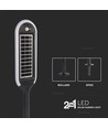 5W LED Gartenlampe mit Solar und Sensor - IP65, 70cm Höhe, Erdspieß/Fuß, 4000K, schwarz/weiß, 360 Grad Lichtausbeute