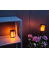 Solar-Luxus-Gartenlampe 4-in-1 - Schwarz, Flammeneffekt, 65 cm hoch