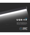 120cm 40W LED Lichtleiste mit Samsung Chip - 3400lm, dimmbar, silber/schwarz Aluminium, 6400K