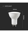 4,5W GU10 Spotlight - Weißer Kunststoff, Milchiges Abdeckglas, 6500K, 110°, 6 Stück/Packung