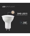 4,5W GU10 Spotlight - Weißer Kunststoff, Milchiges Abdeckglas, 6500K, 110°, 6 Stück/Packung