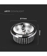 AR111 LED austauschbarer Reflektor-Spot 20W - 6400K, 40°/20°, silber