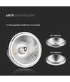 AR111 LED austauschbarer Reflektor-Spot 20W - 6400K, 40°/20°, silber