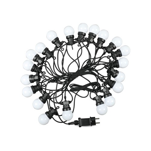 0,5W - LED-Lichterkette mit Glühbirnen, 10m, 20 Glühbirnen, EU-Stecker, 6000K, 24V