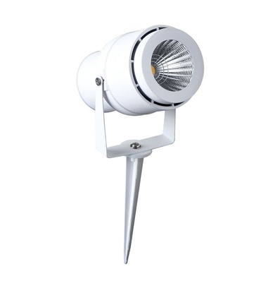 12W LED Gartenstrahler mit Erdspieß - IP65, 3000K, weiß, 20 Grad, Aluminium