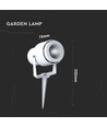 12W LED Gartenstrahler mit Erdspieß - IP65, 3000K, weiß, 20 Grad, Aluminium