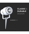 12W LED Gartenstrahler mit Erdspieß - IP65, 3000K, weiß, 20 Grad, Aluminium