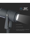 12W LED Gartenstrahler mit Erdspieß - Grau, IP65 Außen, 3000K