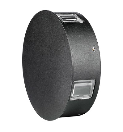 3W Ø15cm runde LED Wandleuchte - IP65, schwarz, 3000K, Außenbereich, inkl. Leuchtmittel