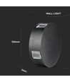3W Ø15cm runde LED Wandleuchte - IP65, schwarz, 3000K, Außenbereich, inkl. Leuchtmittel