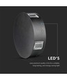 3W Ø15cm runde LED Wandleuchte - IP65, schwarz, 3000K, Außenbereich, inkl. Leuchtmittel