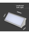 12W Außenwandleuchte - 1250lm, IP65, grau, 6400K, 26,5cm Breite