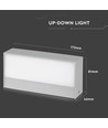 9W Außengehäuse - LED, Auf-/Abwärtslicht, weiches Licht, mittel, 6400K, grau