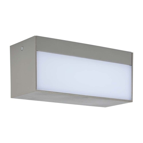 12W LED Auf-/Abstrahler - 4000K, grau, außen, weiches Licht, groß, Haus