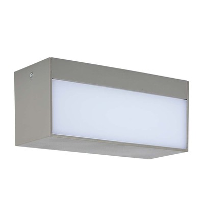 12W LED Auf-/Abstrahler - 4000K, grau, außen, weiches Licht, groß, Haus
