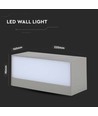 12W LED Auf-/Abstrahler - 4000K, grau, außen, weiches Licht, groß, Haus