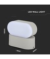 5W LED Wandleuchte - IP65, grau, 4000K, verstellbar, 11 x 5,4 cm
