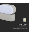 5W LED Wandleuchte - IP65, grau, 4000K, verstellbar, 11 x 5,4 cm