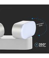 2x5W LED Wandleuchte - Verstellbar, Außenbereich IP65, 3000K, Weiß, Gehäuse