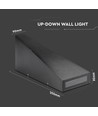 6W Schwarze Wandleuchte mit Up/Down Licht - IP65, Aluminium, 3000K, inkl. Leuchtmittel