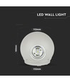 4W runde LED Wandleuchte - IP65, grau, 3000K, Ø11 cm, inkl. Leuchtmittel