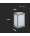 12W LED Wandleuchte - 4000K, graues Gehäuse