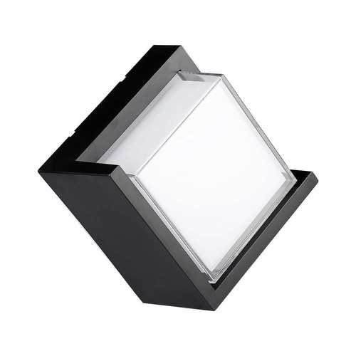 12W LED Wandleuchte, quadratischer schwarzer Rahmen - IP65, 1160-1200lm, Innen / Außen, inkl. Leuchtmittel