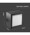 12W Wandleuchte 4000K Schwarz, quadratisch