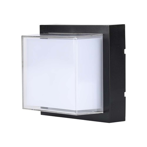 12W quadratische LED Wandleuchte, schwarz - 3000K, 1200lm, IP65, Innen / Außen