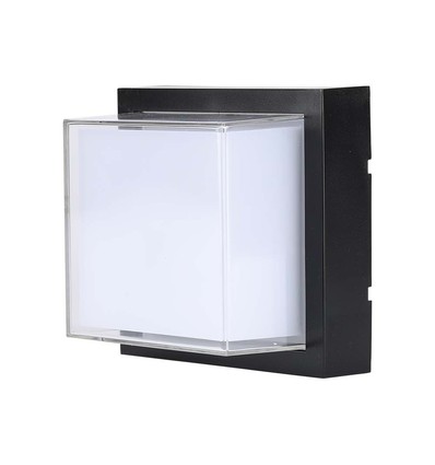 12W quadratische LED Wandleuchte, schwarz - 4000K, 1200lm, IP65, Innen / Außen
