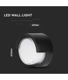 7W Ø16cm LED Wandleuchte - IP65, schwarz, rund, warmweiß, Innen / Außen, inkl. Leuchtmittel