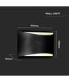 10W LED Wandleuchte mit Up/Down Light - IP54 Außen, schwarz, 4000K, Bridgelux Chip, inkl. Leuchtmittel