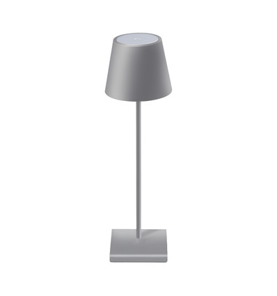 3W wiederaufladbare LED Tischleuchte, Touch dimmbar - 5V, Grau, 3000K, 4000mAh Akku, Eisen