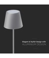 3W wiederaufladbare LED Tischleuchte, Touch dimmbar - 5V, Grau, 3000K, 4000mAh Akku, Eisen