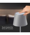 3W wiederaufladbare LED Tischleuchte, Touch dimmbar - 5V, Grau, 3000K, 4000mAh Akku, Eisen