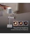 3W wiederaufladbare LED Tischleuchte, Touch dimmbar - 5V, Grau, 3000K, 4000mAh Akku, Eisen