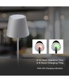 3W wiederaufladbare LED Tischleuchte, Touch dimmbar - 5V, Grau, 3000K, 4000mAh Akku, Eisen