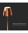 3W wiederaufladbare LED Tischleuchte, Gold - Touch dimmbar, 4000K, 4000mAh Akku, 8-10 Stunden Laufzeit
