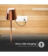 3W wiederaufladbare LED Tischleuchte, Gold - Touch dimmbar, 4000K, 4000mAh Akku, 8-10 Stunden Laufzeit