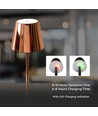 3W wiederaufladbare LED Tischleuchte, Gold - Touch dimmbar, 4000K, 4000mAh Akku, 8-10 Stunden Laufzeit